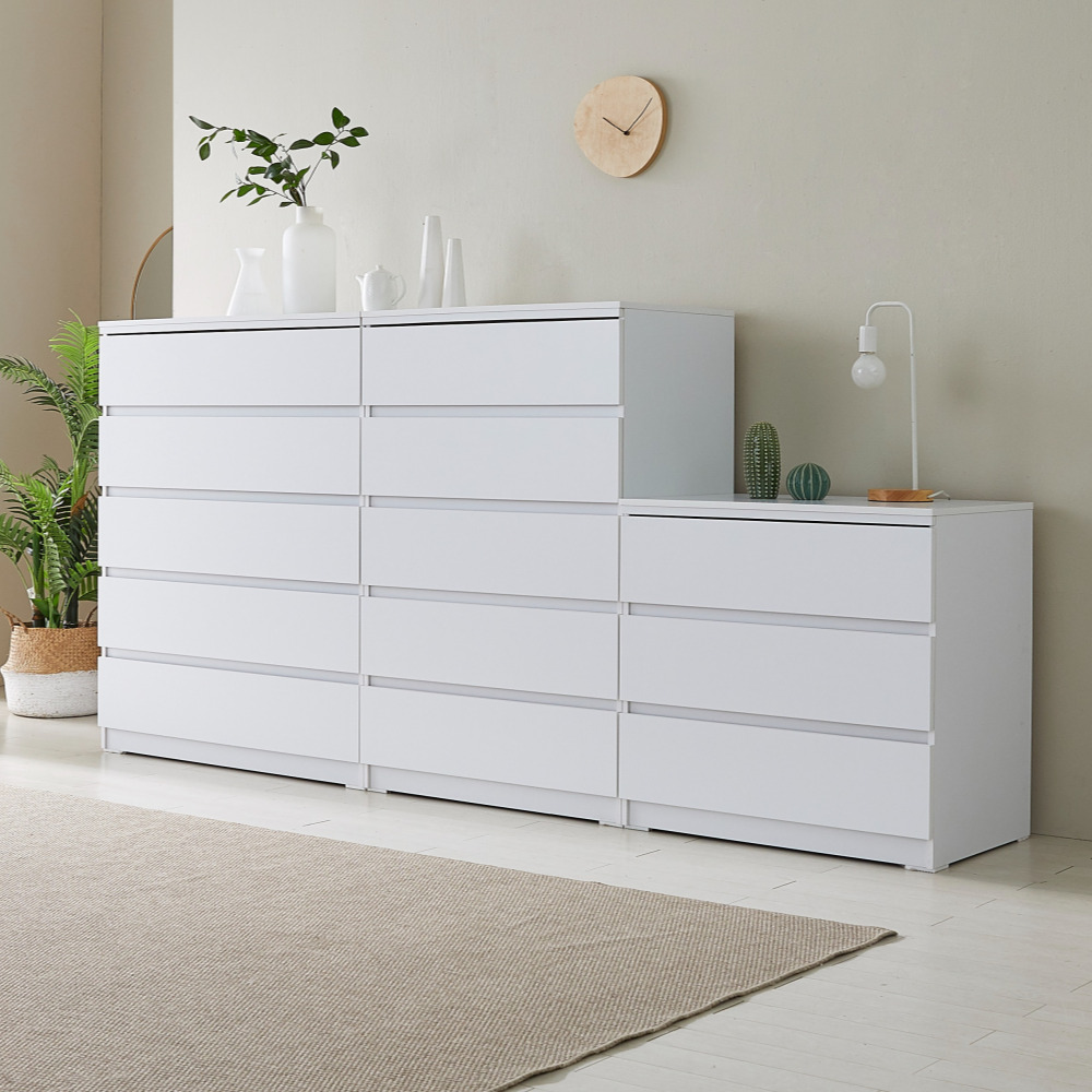 츄 3단서랍장800 광폭5단서랍장 와이드 속깊은 시스템 아일랜드 - 상세 이미지 3