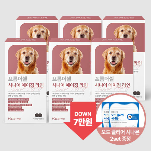 프롬더셀 강아지영양제 관절 피부 백내장 치매 보조제 노견 노령견 6박스