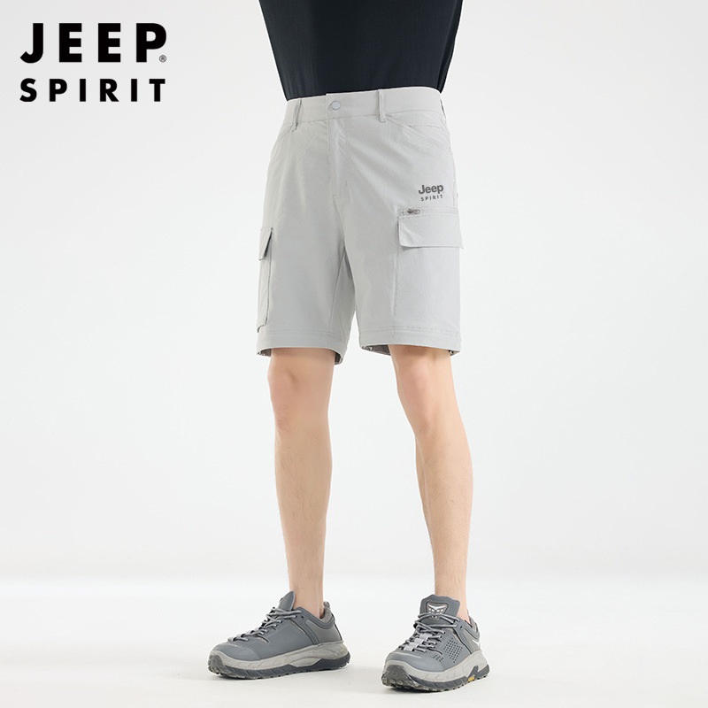 JEEP SPIRIT 남성용 탈부착형 등산 스포츠 바지 방풍 방수 긁힘 방지 카고바지 - 상세 이미지 3