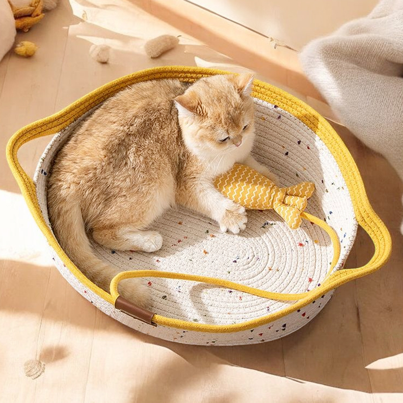 고양이 방석 고양이 소쿠리 쿠션 여름 쿨 원형 이불 강아지 캣 - 상세 이미지 2