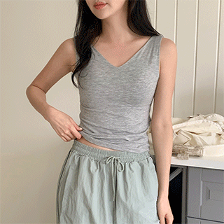노피엔 세미 슬림핏 투웨이 베이직 슬리브리스 ts4547 - 상품 이미지