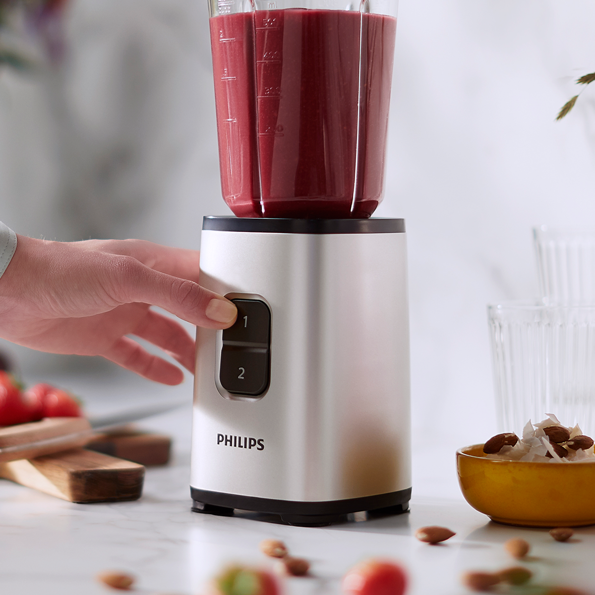 필립스 미니 블렌더 믹서기 메탈 텀블러 다지기 추가 구성 HR2604/80