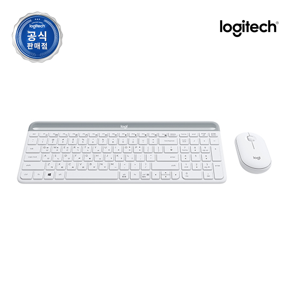 로지텍 코리아 MK470 슬림 무선 무소음 키보드 마우스 세트 퓨어 화이트, 멤브레인 - 상세 이미지 2