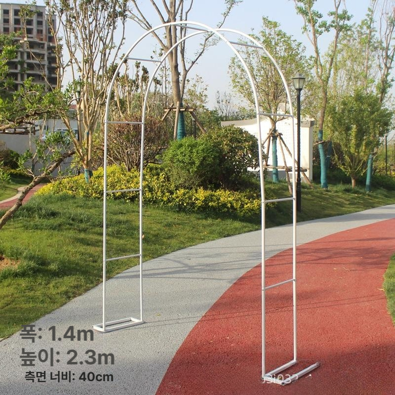 장미아치 넝쿨 지지대 울타리 대문 식물 철제 프레임 화이트 (1.4 x 2.3m) A형 흰색 1.2x2.2 이미지 8