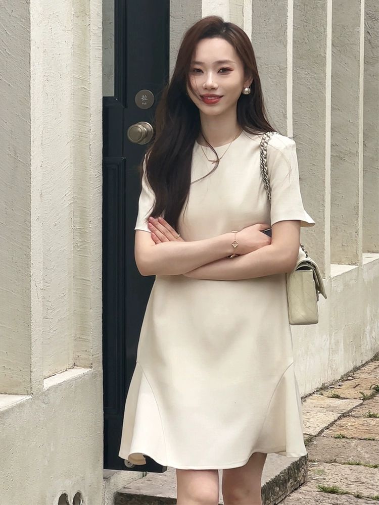 원피스 여름 찰랑거리는 시원한 여성용 드레스 미니스커트 치마 블랙 화이트 1.원피스 검정색 - 상세 이미지 3
