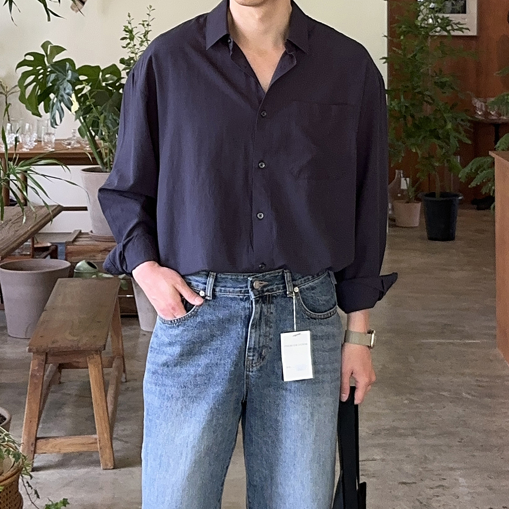 남성 셔츠 오버핏 흰색 여름 쿨 남방 남자린넨셔츠 - 상세 이미지 4