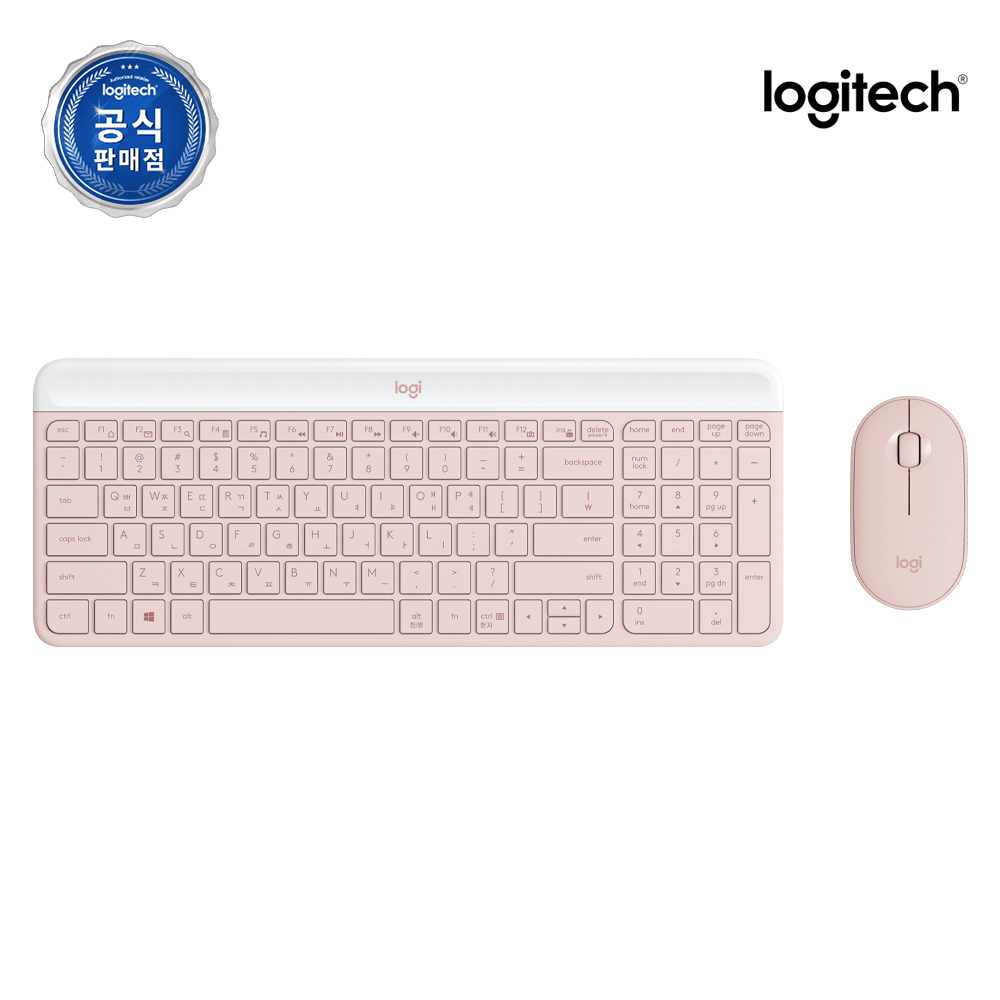 로지텍 코리아 MK470 슬림 무선 무소음 키보드 마우스 세트 로즈, 멤브레인 - 상품 이미지