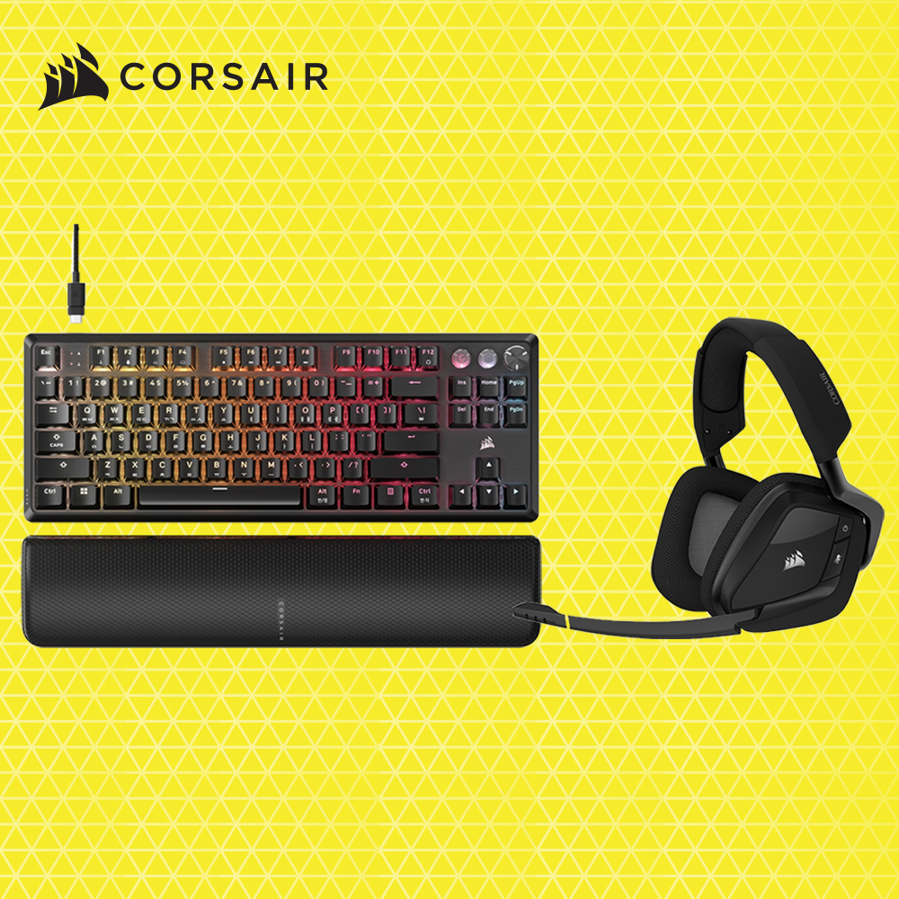 커세어 K70 PRO TKL MGX + VOID RGB ELITE 무선 게이밍 키보드 헤드셋 세트 블랙