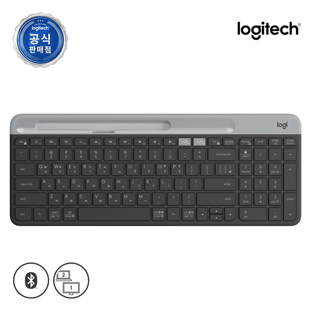 로지텍 코리아 K580 슬림 블루투스 무선 키보드 시크 블랙, 팬터그래프(Pantograph) - 상품 이미지