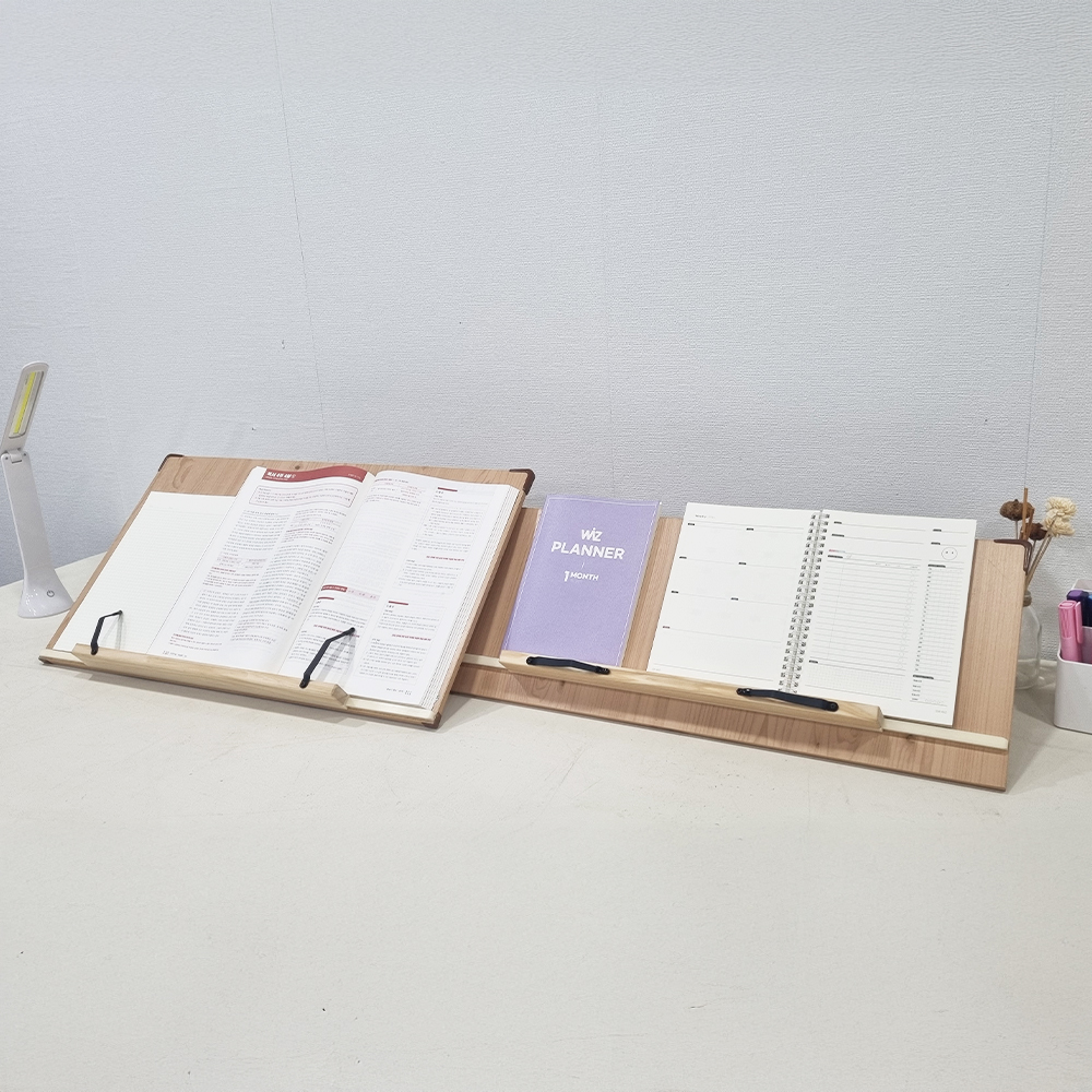 위즈 2단독서대 슬라이드 레일형 원목 책받침대 필기용 책거치대 북스탠드 에이블60, 1개