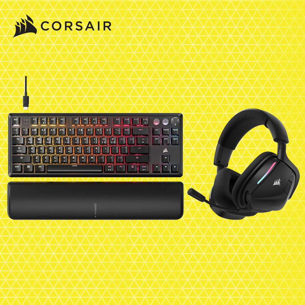 커세어 K70 PRO TKL MGX + VOID v2 RGB 무선 게이밍 키보드 헤드셋 블랙 세트 - 메인 이미지