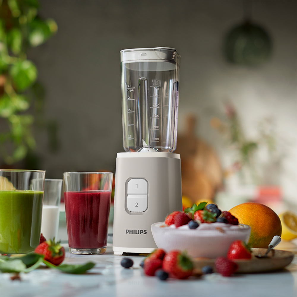 필립스 미니 블렌더/믹서기 화이트 텀블러 구성 HR2602/10