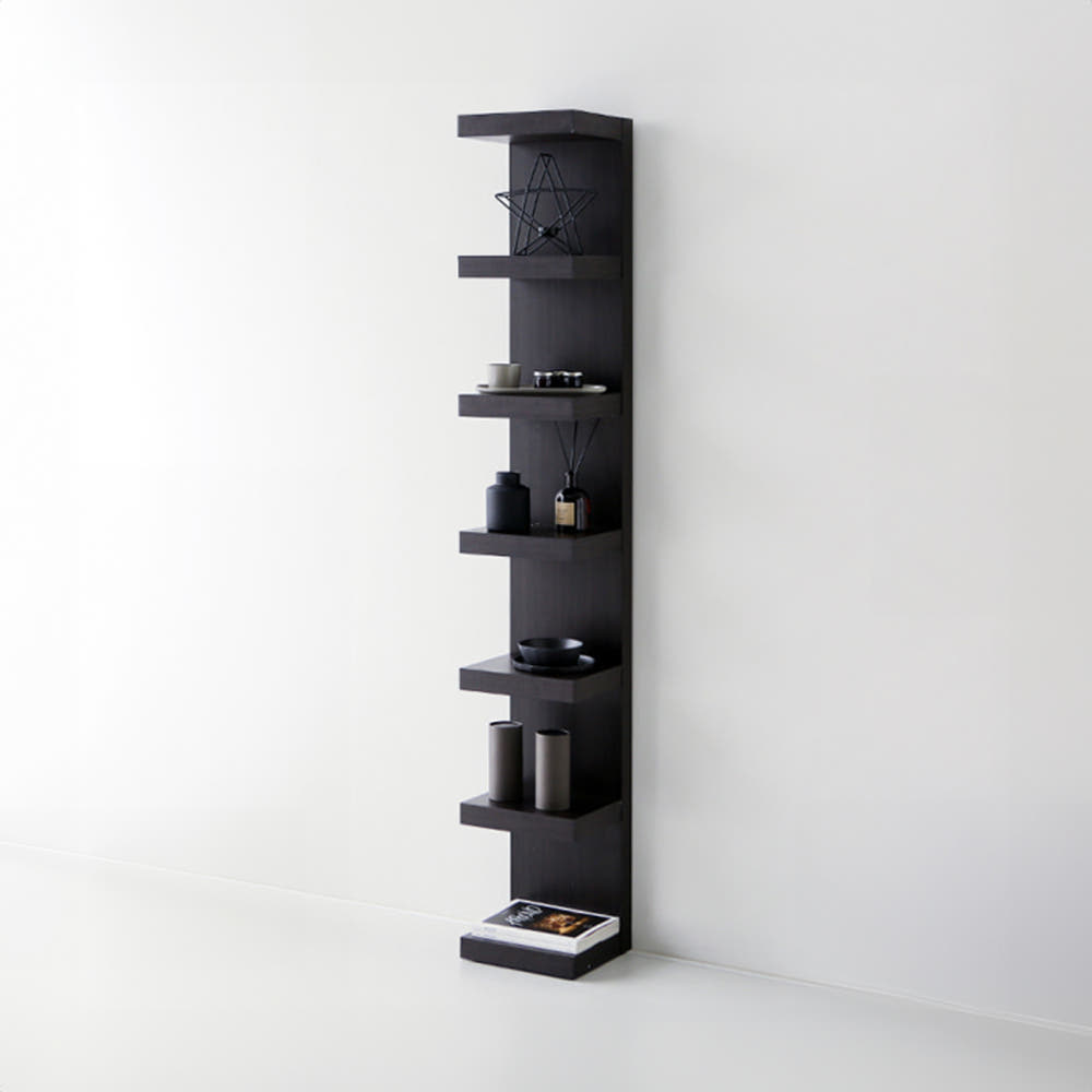 KOLONN 벽선반 30x190 300mmx280mmx1900mm, 6단, 블랙브라운 3142.2757