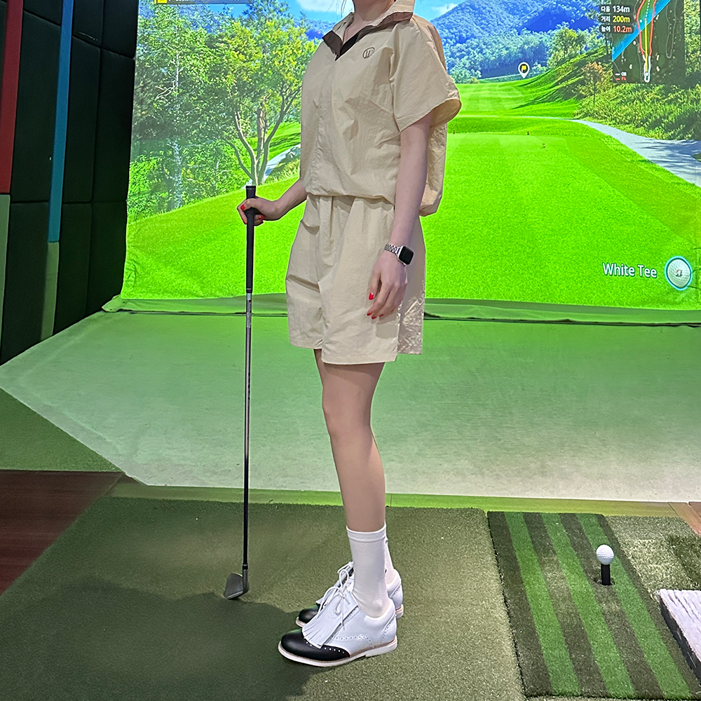 여성골프웨어상의 여성골프반팔 맨투맨 아노락 티셔츠 이미지 8
