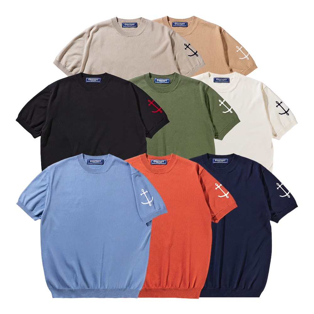 건지울른스 코튼 반팔 크루넥 니트 컬렉션