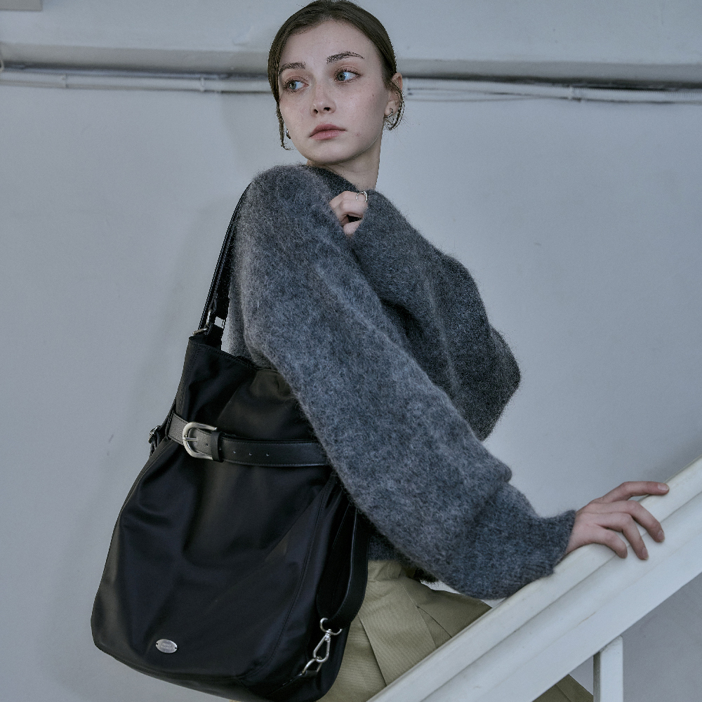 프론트월넛 여자 노트북 백팩 나일론 숄더백 가방 FRENCH 2WAY BAG(BLACK)