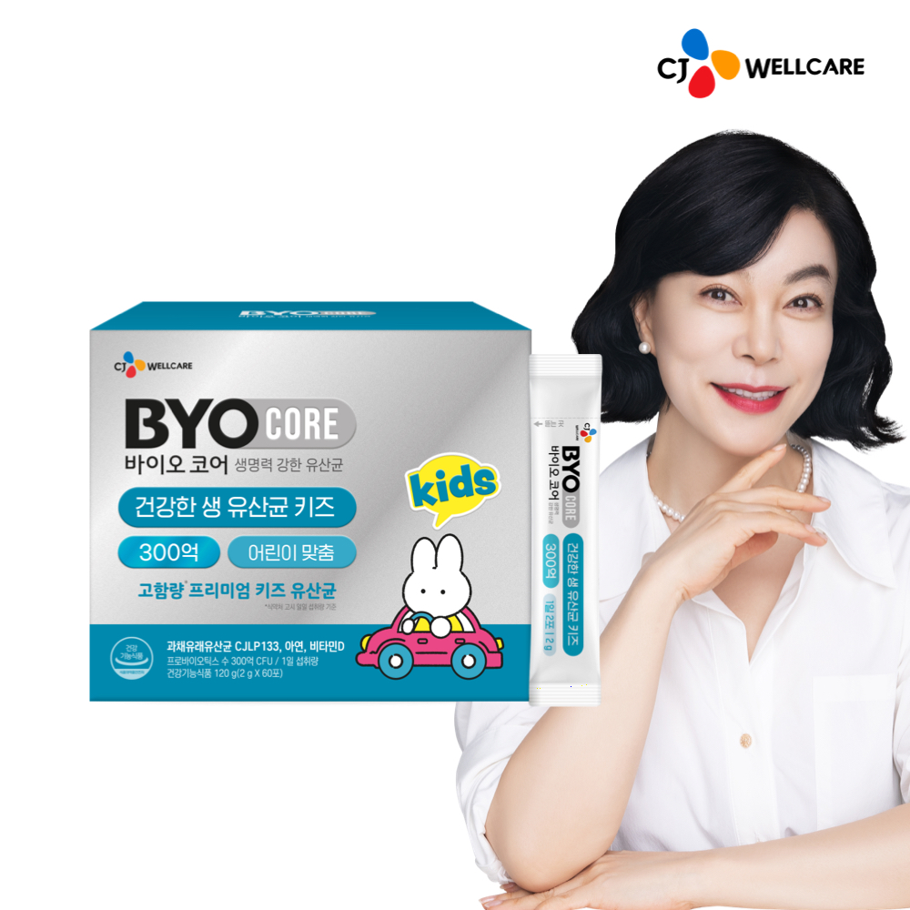 CJ 바이오코어 건강한 생 유산균 키즈 300억 보장 부자유산균 60포, 1개
