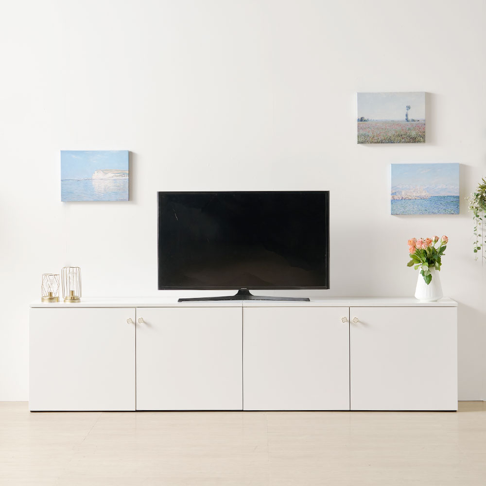 우탄 높은 티비다이 원룸 낮은 거실장 안방 미니 TV 선반 수납 2단