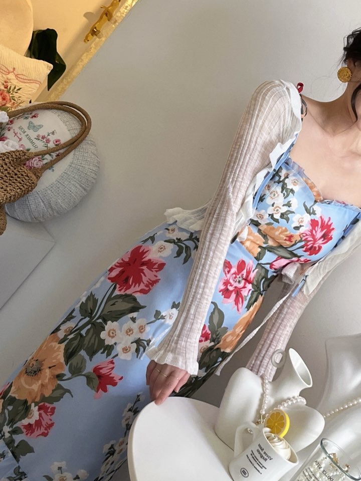 윈드코롱 프릴 카디건 (여름카디건,크롭,리본,스트랩) [비비아레이디]