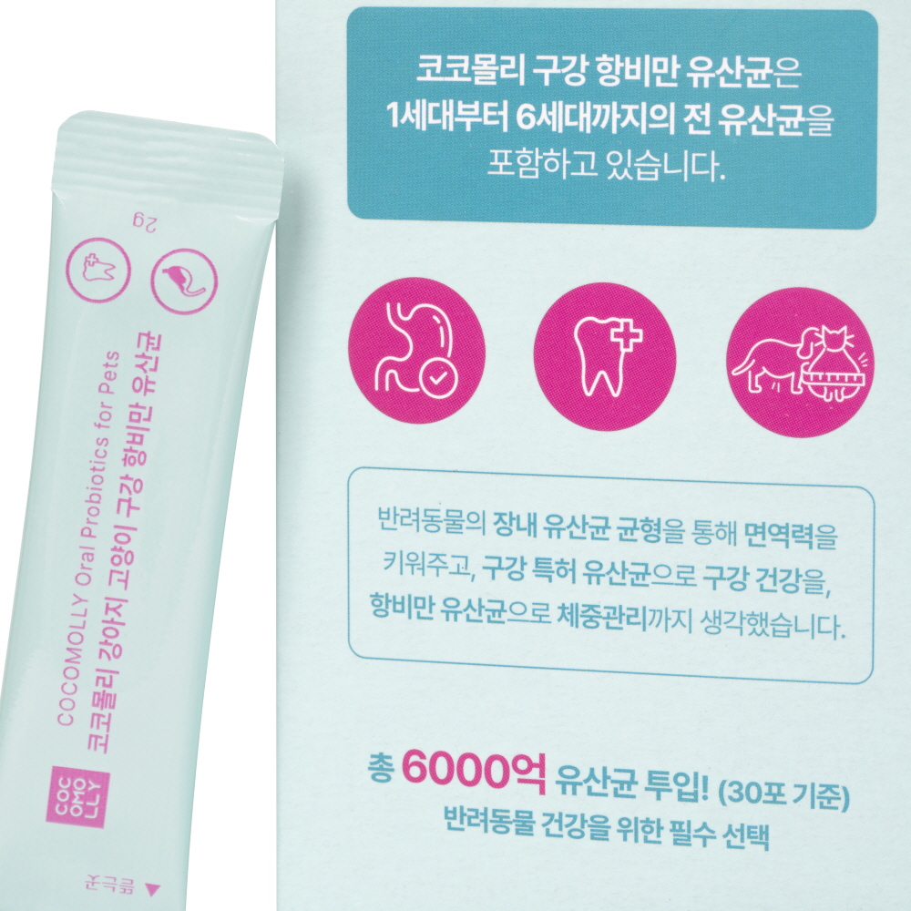 코코몰리 강아지 고양이 영양제 설사 변비 입냄새 구강 비만 유산균 프로바이오틱스 - 상세 이미지 5