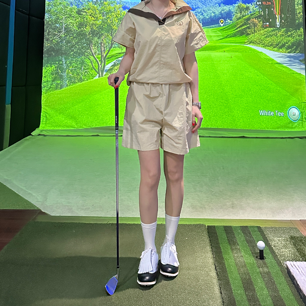 여성골프웨어상의 여성골프반팔 맨투맨 아노락 티셔츠 이미지 7