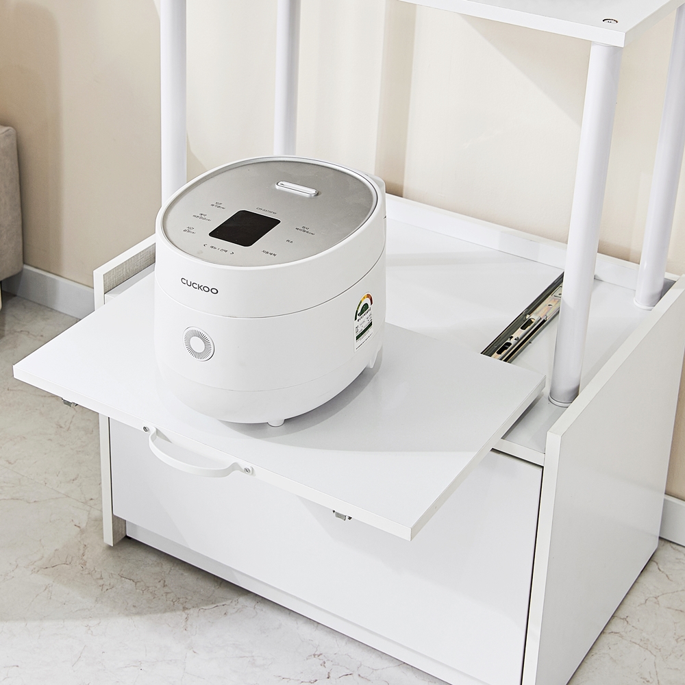 미넬로 밥솥선반 밥솥장 레일장 렌지대수납장 밥통 슬라이딩