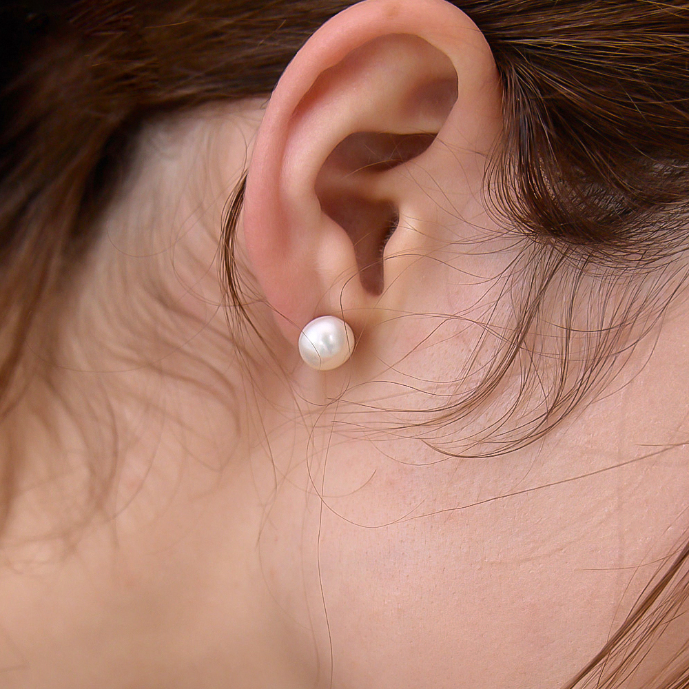 실버925 해수 천연 6mm 8mm 10mm 담수 진주 귀걸이 - 상세 이미지 5