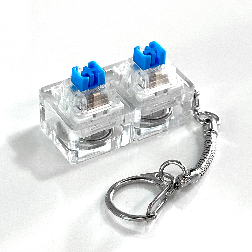 키캡제작 키링 2구 커스텀 주문제작 열쇠고리 RGB 스위치 LED 투명