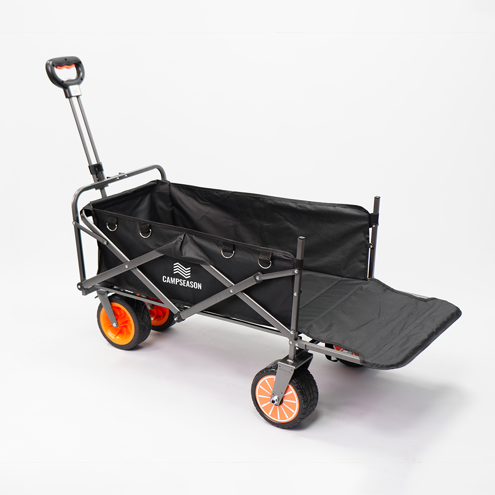 캠프시즌 프리미엄 전동 캠핑 웨건 왜건카트 광폭타이어 접이식카트 뒷문개방형