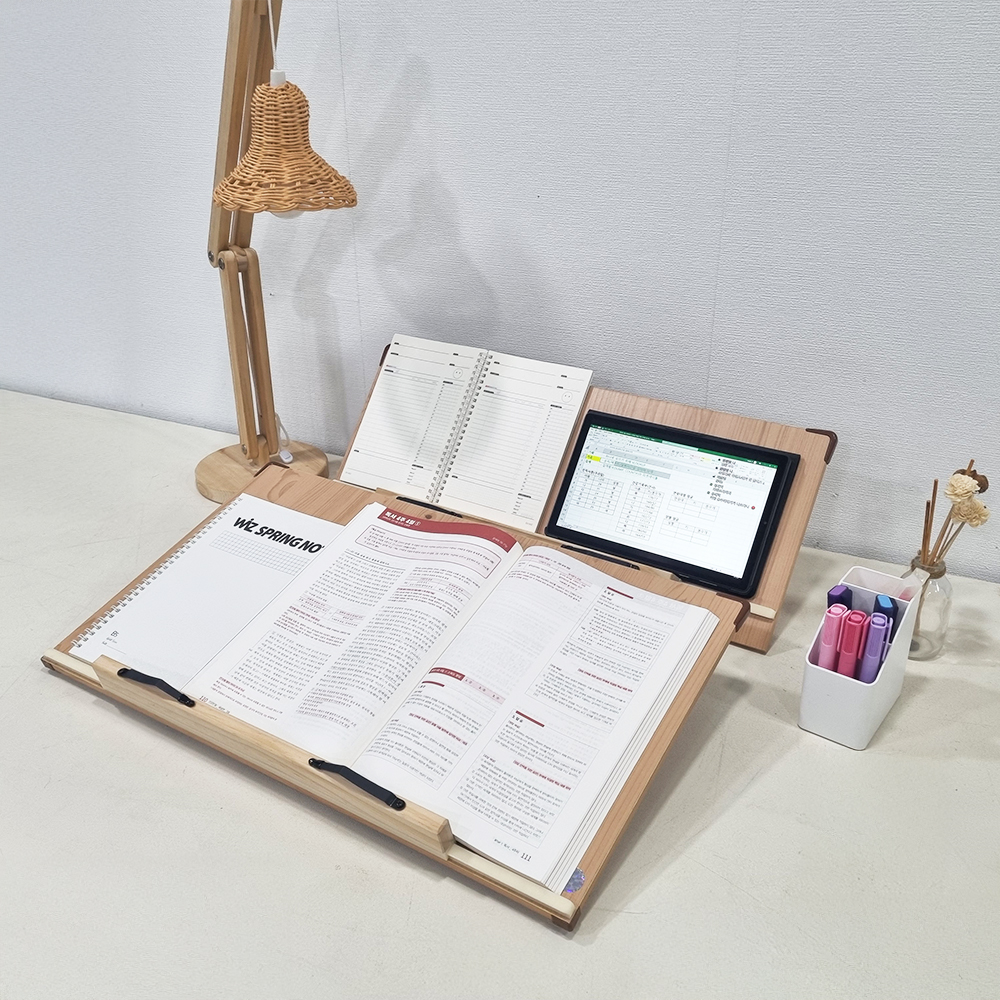 위즈 2단독서대 슬라이드 레일형 원목 책받침대 필기용 책거치대 북스탠드 에이블60, 1개