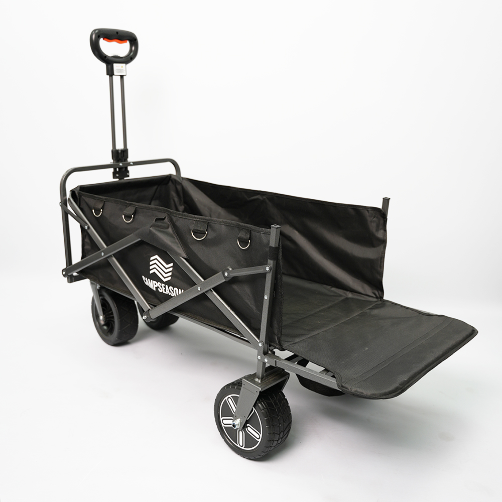 캠프시즌 프리미엄 전동 캠핑 웨건 왜건카트 광폭타이어 접이식카트 뒷문개방형