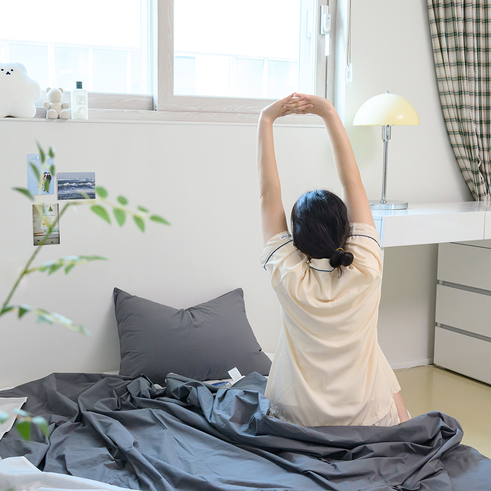 마이컬렉션 듀라론 냉감 이불 패드 베개 세트 여름 호텔 침구 블루, SS(슈퍼싱글)