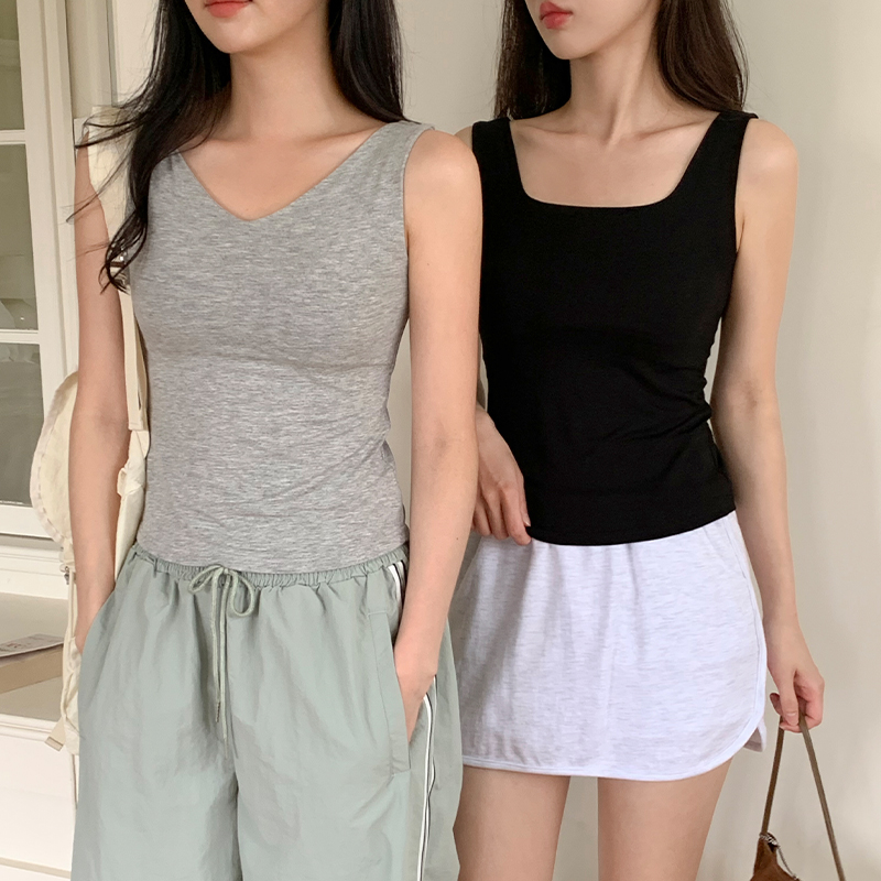 노피엔 세미 슬림핏 투웨이 베이직 슬리브리스 ts4547 - 상세 이미지 4