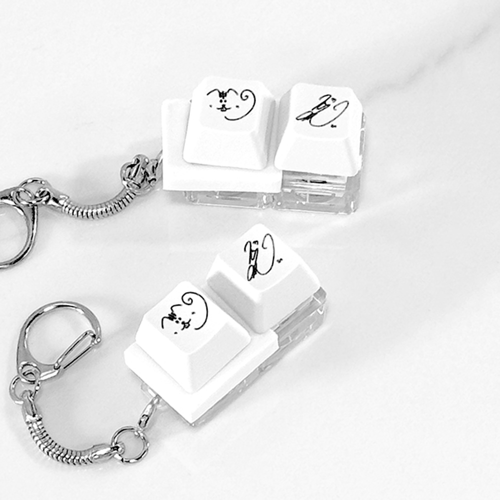 키캡제작 키링 2구 커스텀 주문제작 열쇠고리 RGB 스위치 LED 투명