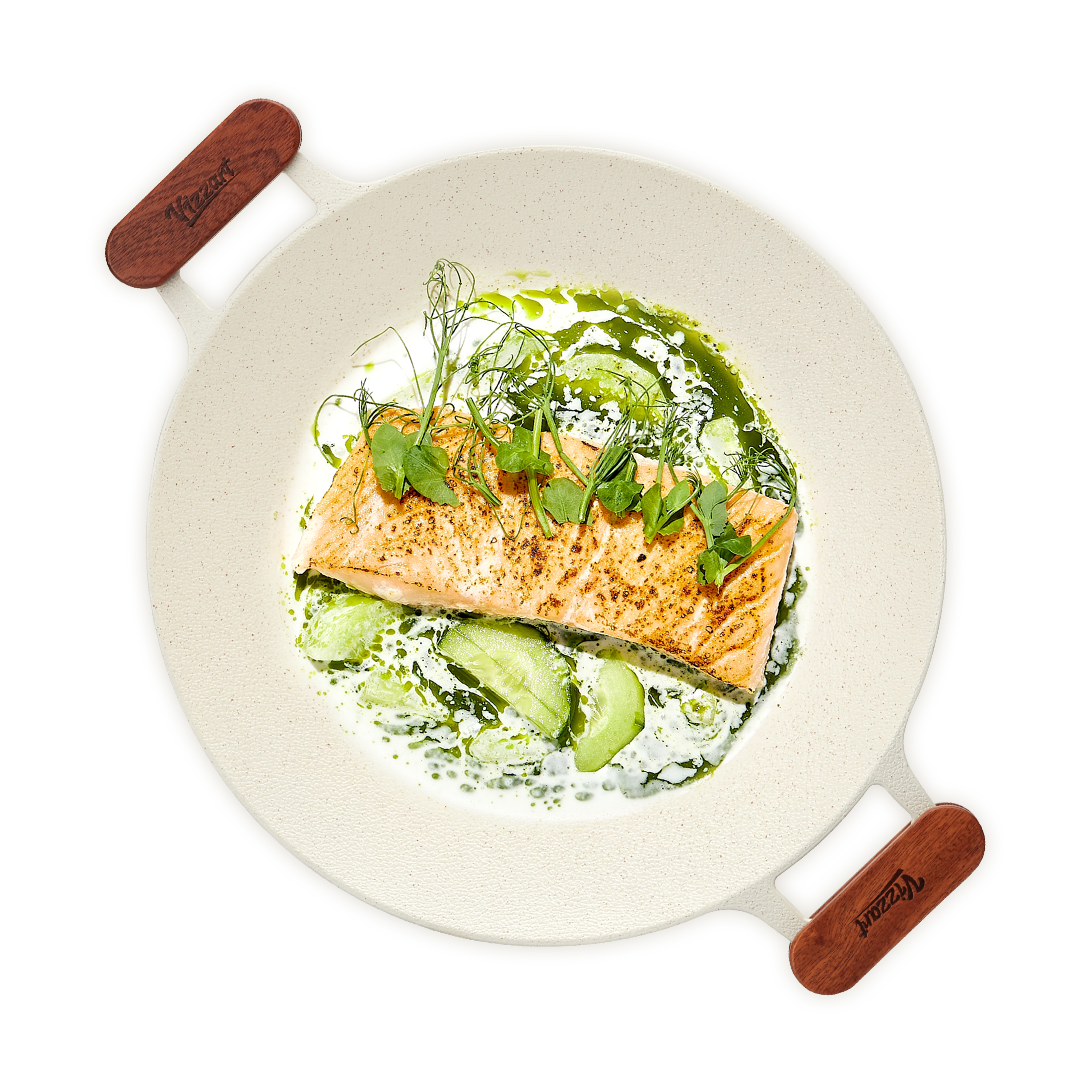 비자트 세라믹 인덕션 캠핑 그리들 국산 바베큐 불판 캠핑용품 가방포함 33cm 아이보리