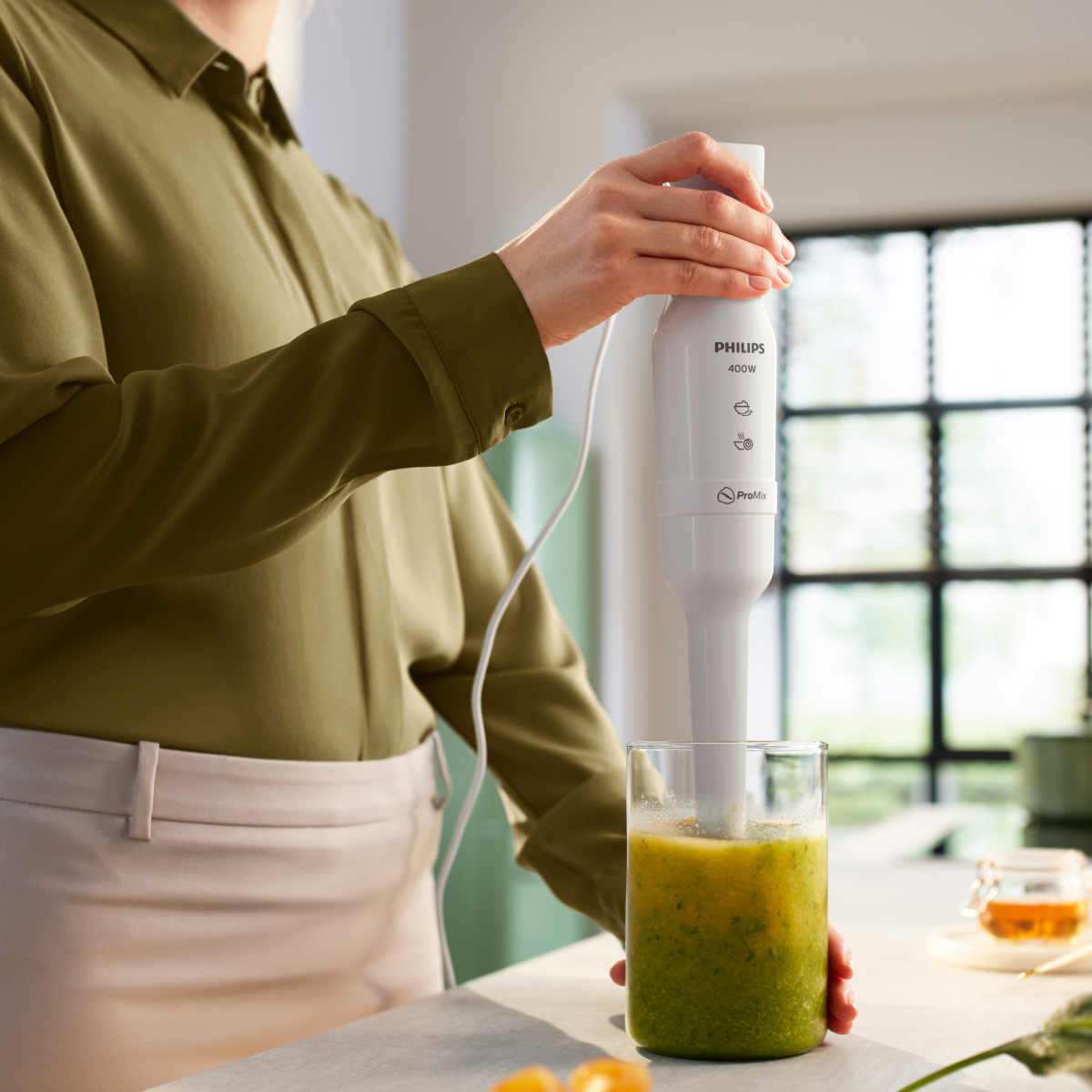 필립스 3000 시리즈 핸드블렌더 비커 구성 HR2520/00 화이트