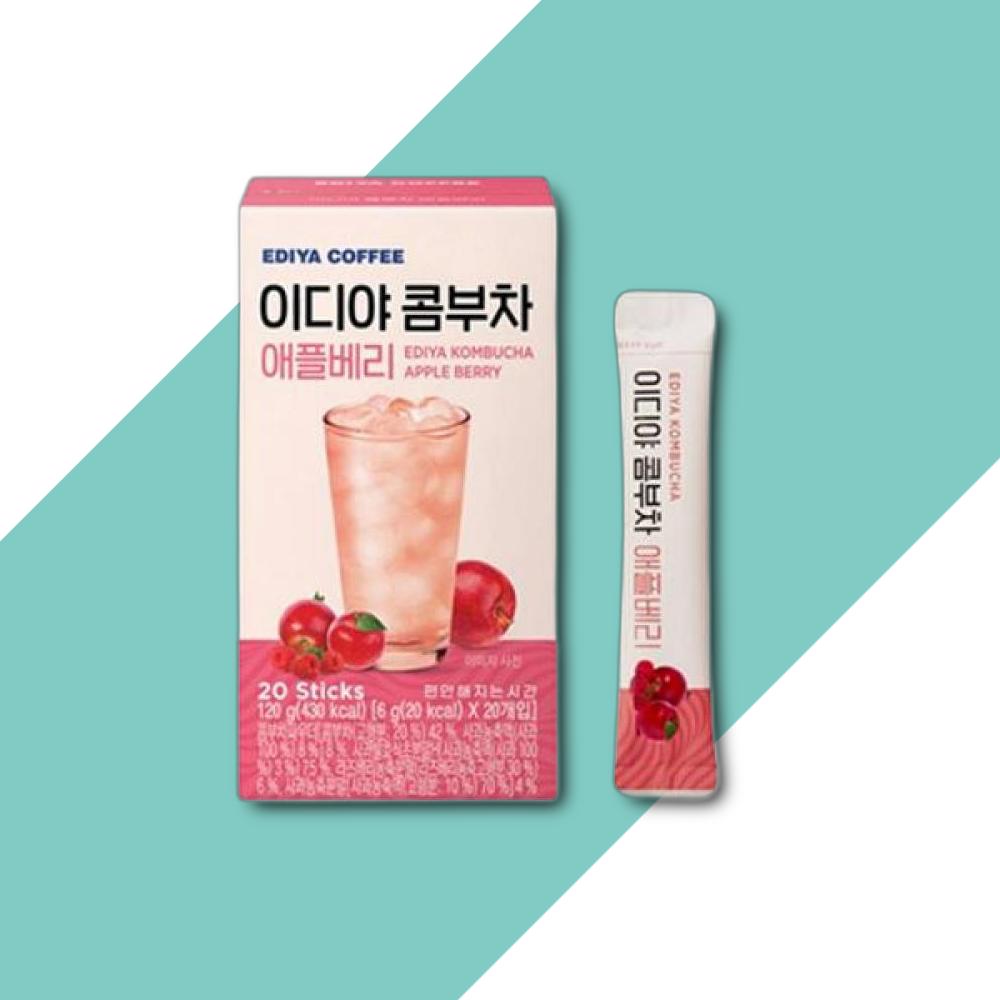 차 이디야 콤부차 애플베리 6gx20T 이디야 콤부차 콤부차 콤부차 레몬라임 애플베리 유자파인 자몽오렌지 이디야 레몬라임 콤부차 다이어트차... 