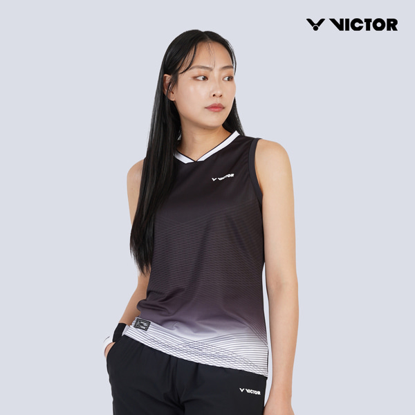빅터 VICTOR 아울렛 V-Motion Black 여성 민소매 25BGW101F 배드민턴 탁구 스쿼시 스포츠웨어 - 상세 이미지 2