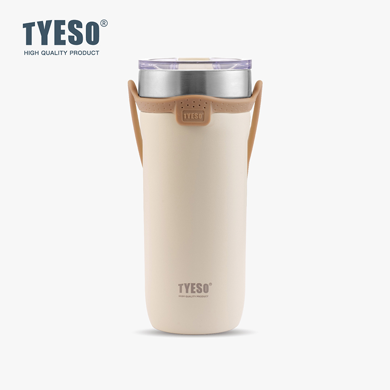 TYESO 대용량 텀블러 보냉보온 빨대텀블러 스텐 제작 손잡이텀블러 싱글 710ml, 화이트 - 상품 이미지