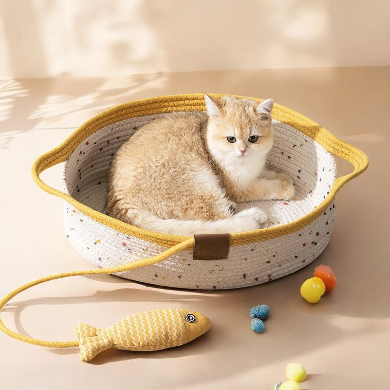고양이 방석 고양이 소쿠리 쿠션 여름 쿨 원형 이불 강아지 캣 - 메인 이미지