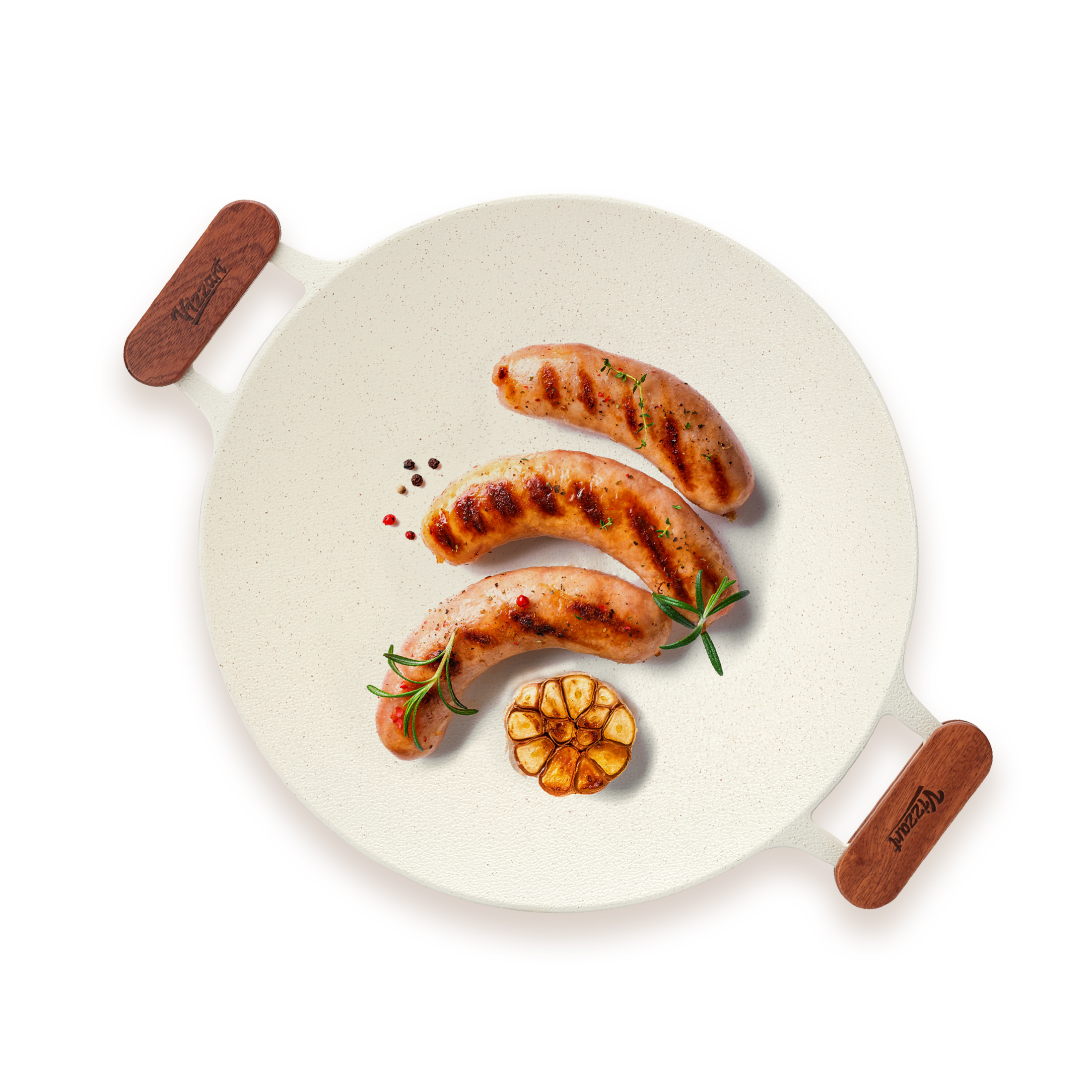 비자트 세라믹 인덕션 캠핑 그리들 국산 바베큐 불판 캠핑용품 가방포함 33cm 아이보리