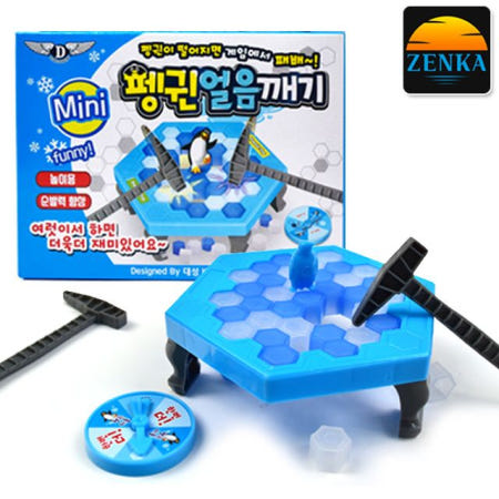 우동방구 OEM 젠카 펭귄얼음깨기 룰렛 돌림판 보드게임 복불복 가족 커플 초등 야유회놀거리 미니 손장난감