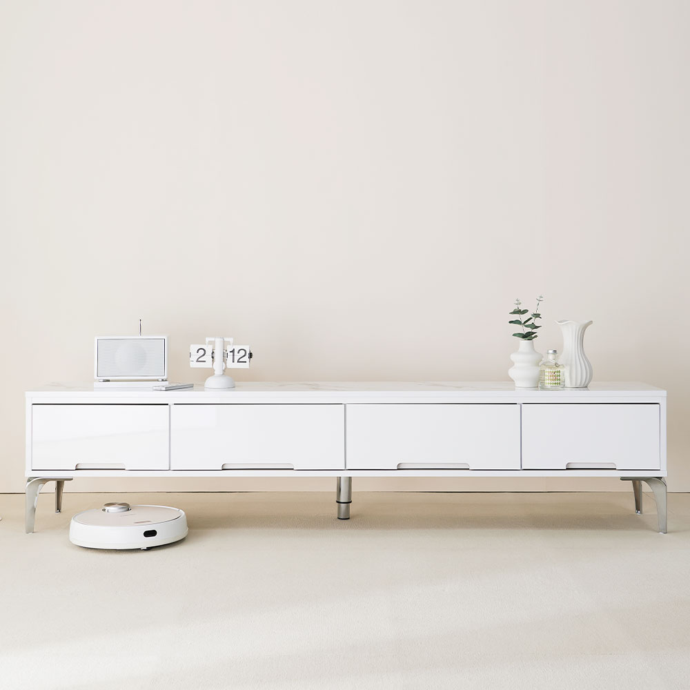 미오 거실장 2000 화이트 낮은 티비다이 tv장 장식장