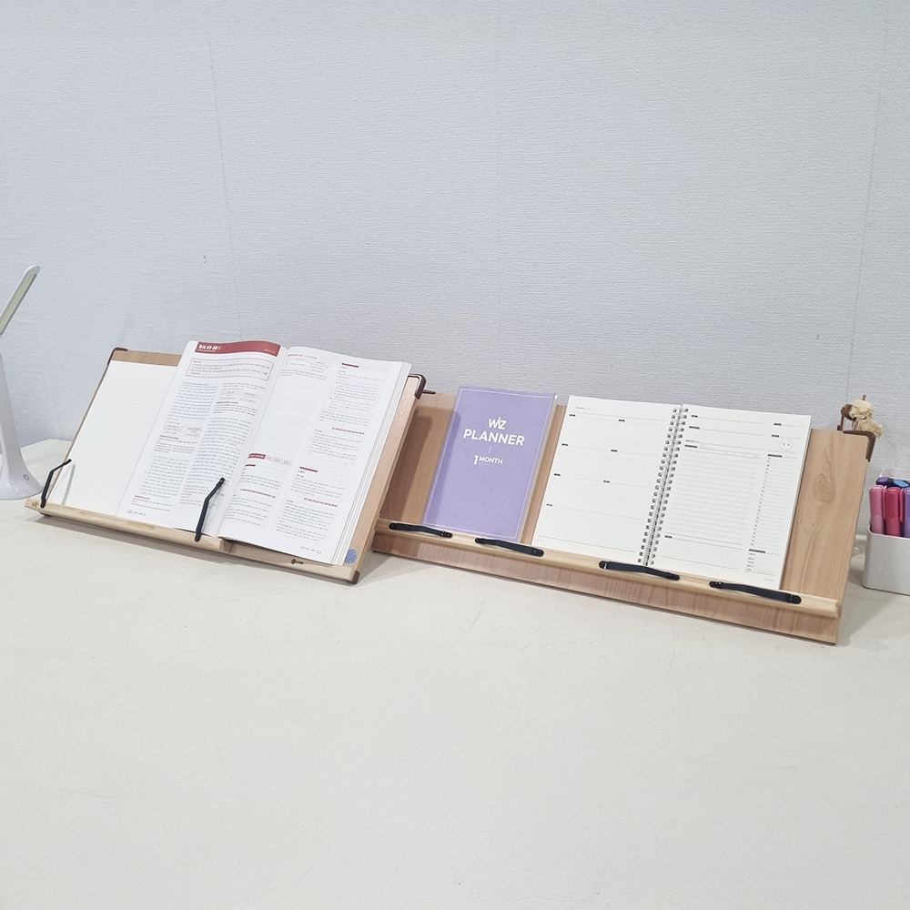 위즈 2단독서대 스토리60 필기용 항균 책거치대 원목 책받침대 눈높이 북스탠드 - 상세 이미지 5