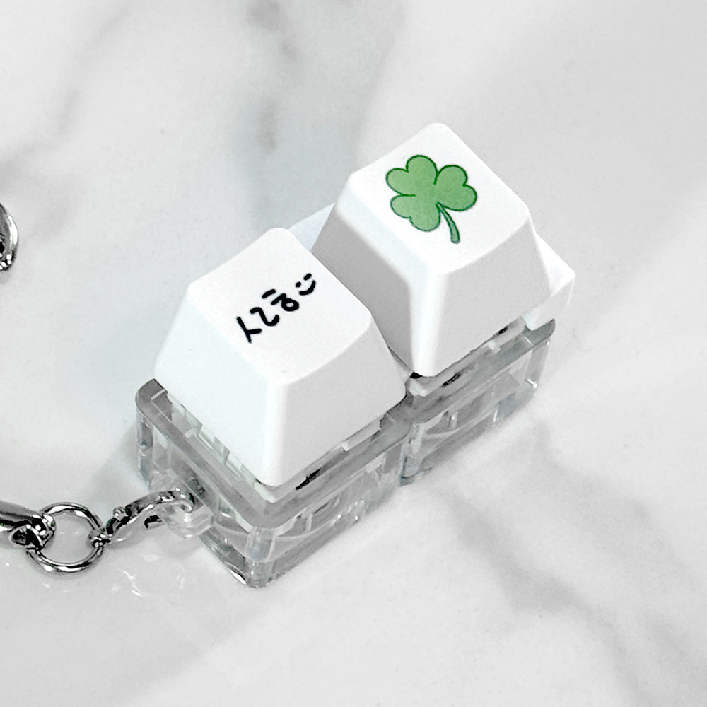 키캡제작 키링 2구 커스텀 주문제작 열쇠고리 RGB 스위치 LED 투명