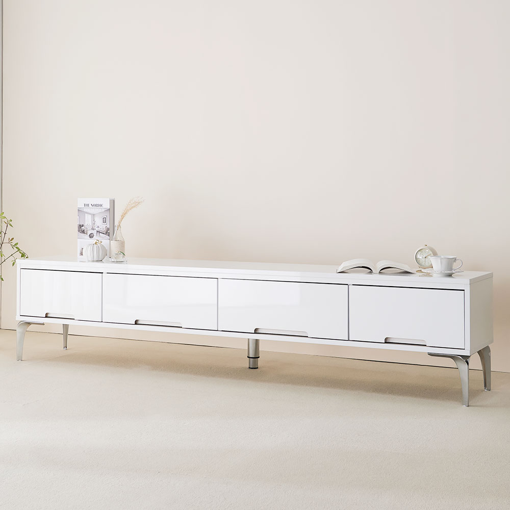 미오 거실장 2000 화이트 낮은 티비다이 tv장 장식장