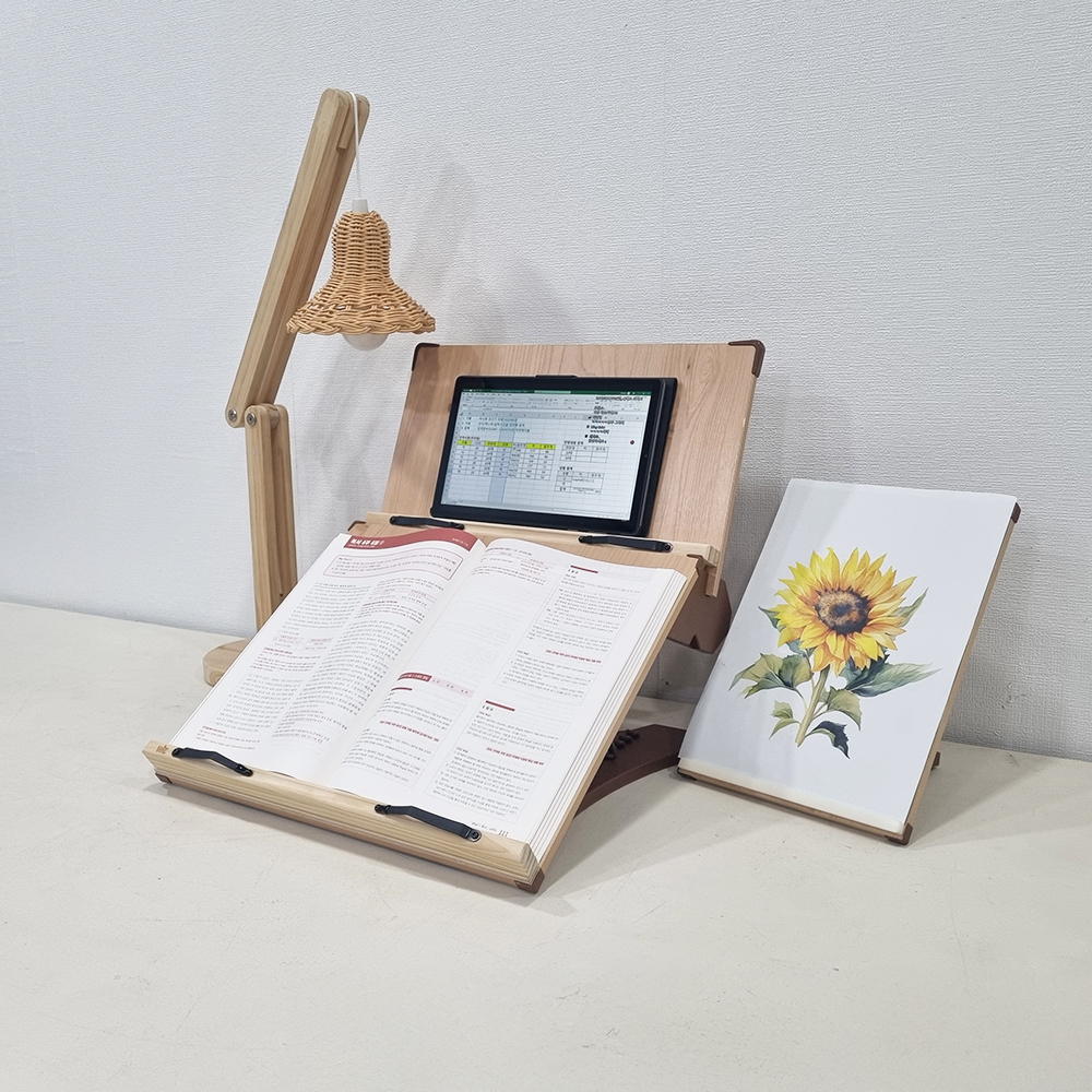 위즈 2단독서대 필기겸용 책거치대 원목 책받침대 루미40, 1개 제품 이미지
