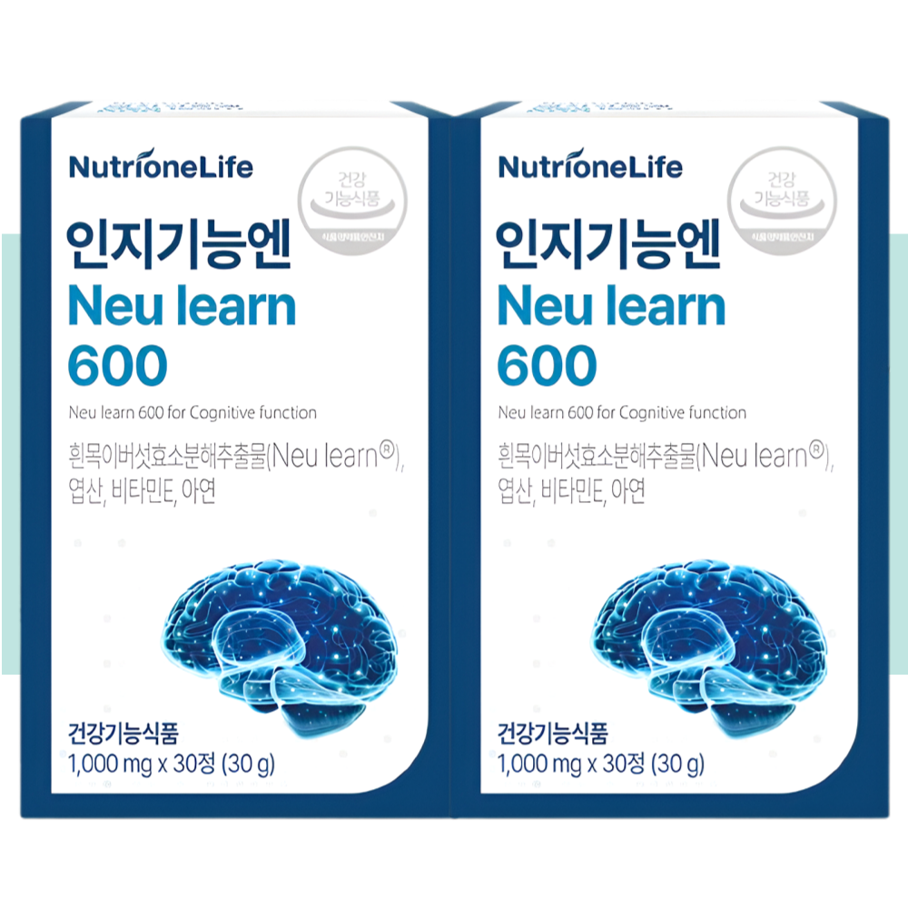 뉴트리원 인지기능엔 뉴런600 흰목이버섯 뇌에좋은 30정X2박스 - 메인 이미지