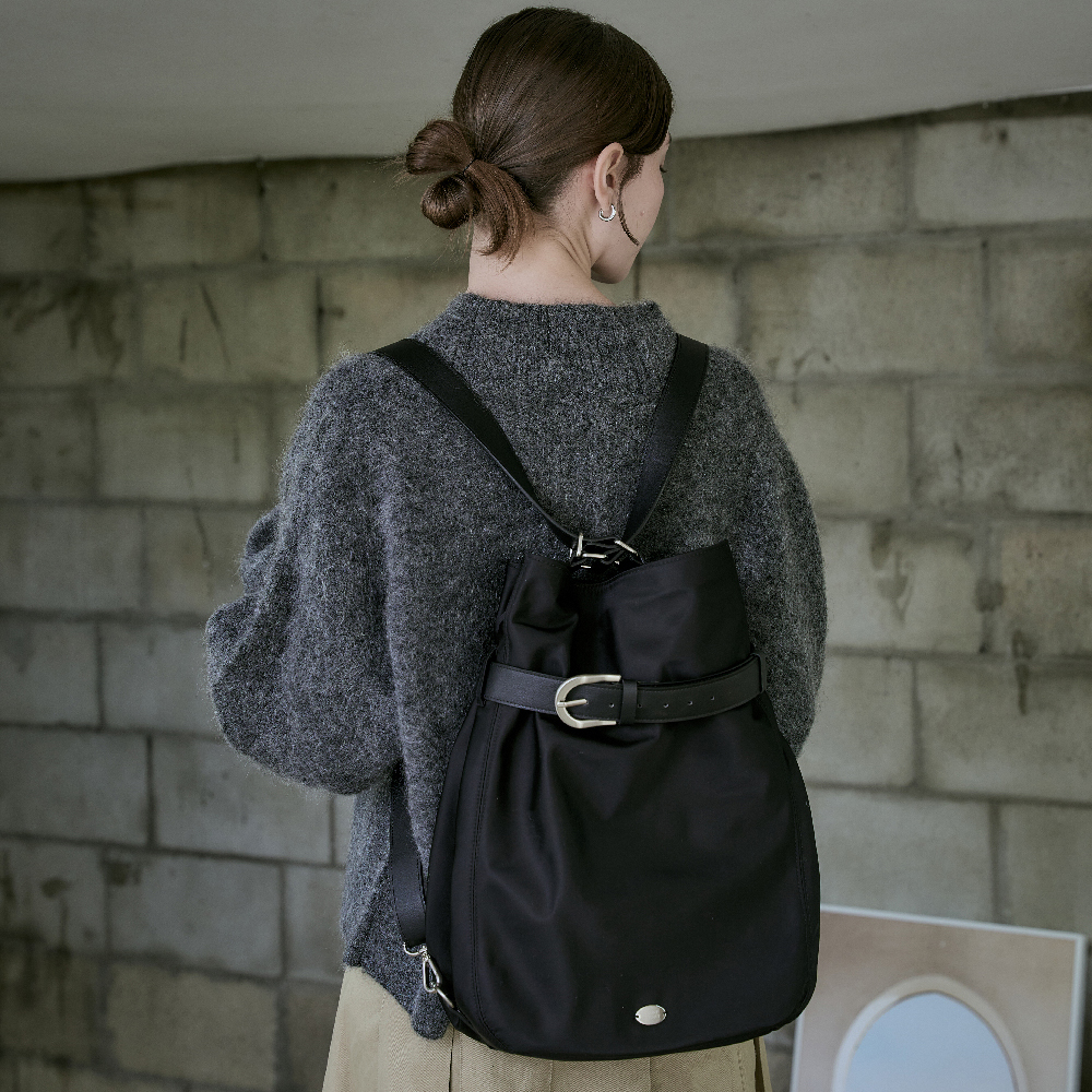 프론트월넛 여자 노트북 백팩 나일론 숄더백 가방 FRENCH 2WAY BAG(BLACK)