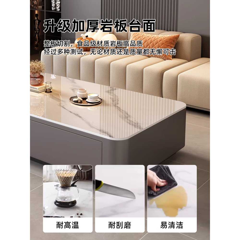 세라믹 거실테이블 사각 포셀린 소파 좌식 탁자 낮은 120cm - 상세 이미지 2